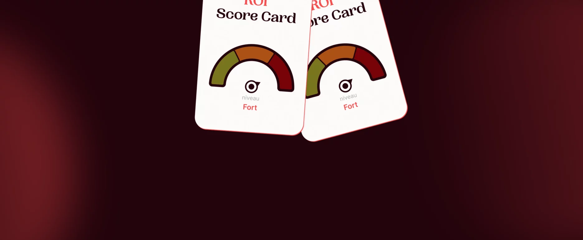 Two cards with ROI score