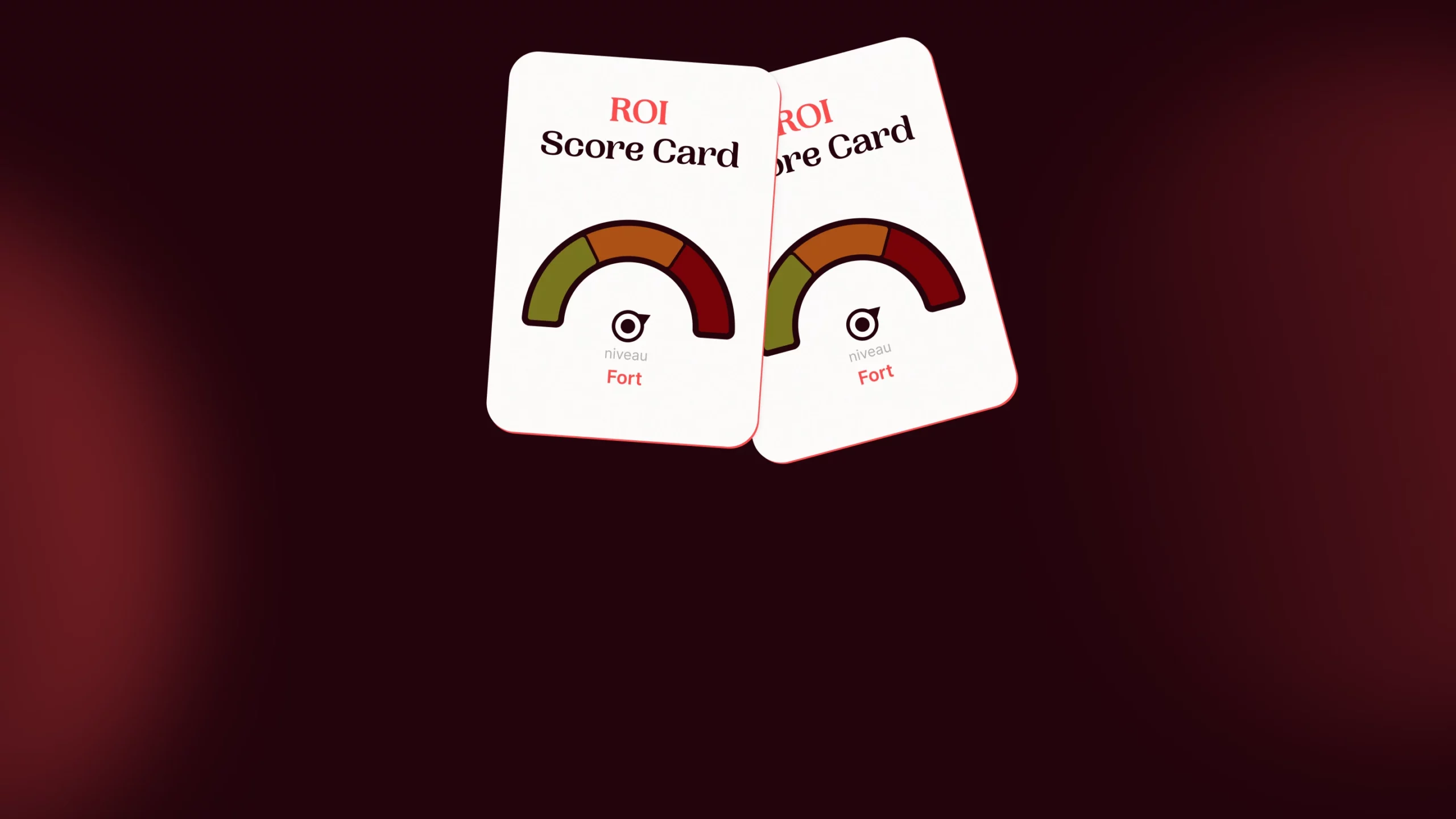 Two cards with ROI score